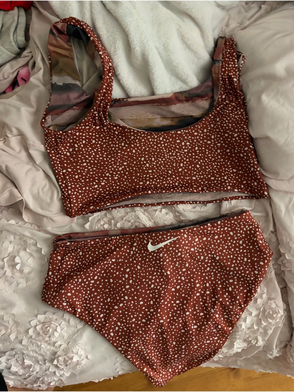 Nike Rust Polka-Dot Sports Bikini Set